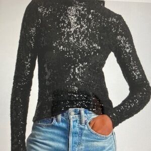 Polo Ralph Lauren Shimmering Black Long Sleeve Top